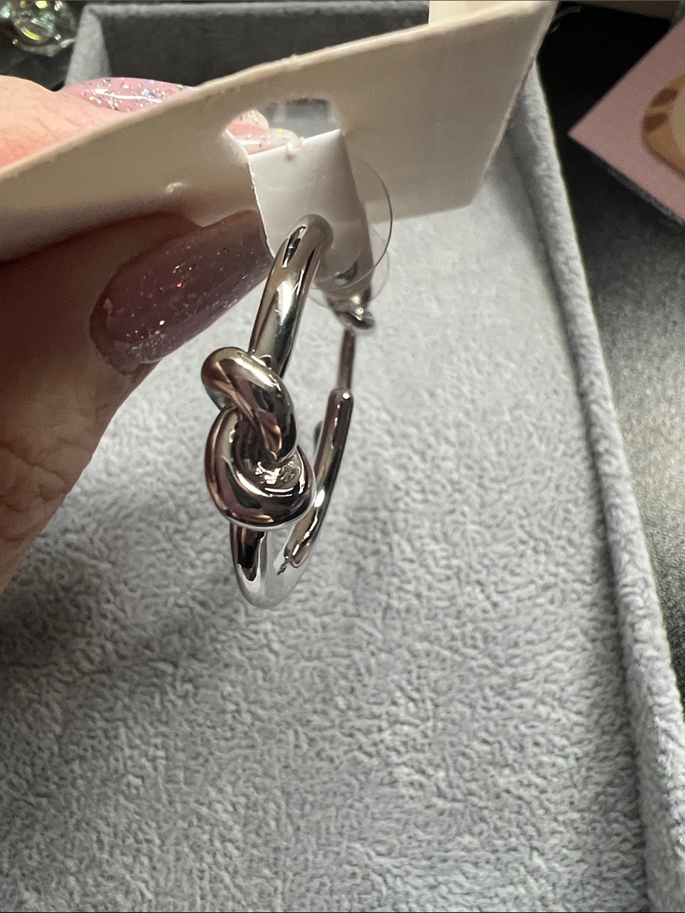 Silver-Tone Knot Hoop Earrings - Women's Jewelry